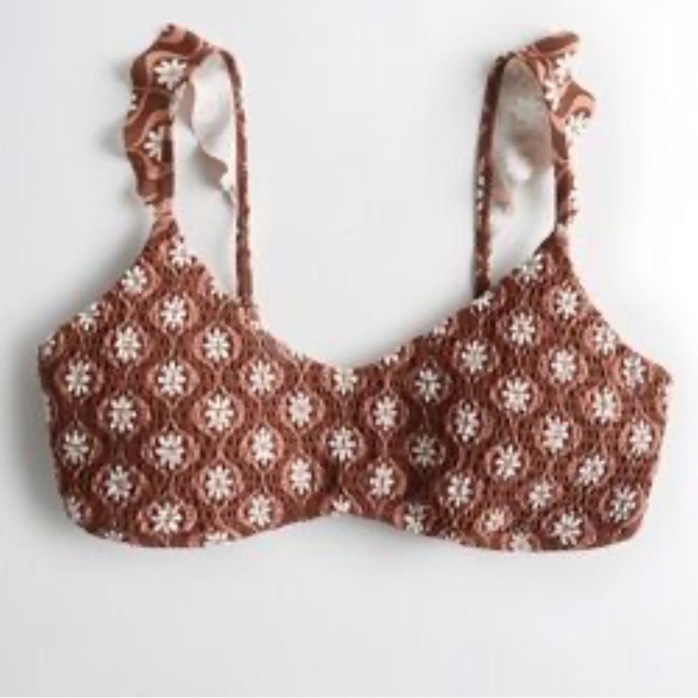 Hollister floral patterned smocked strappy top